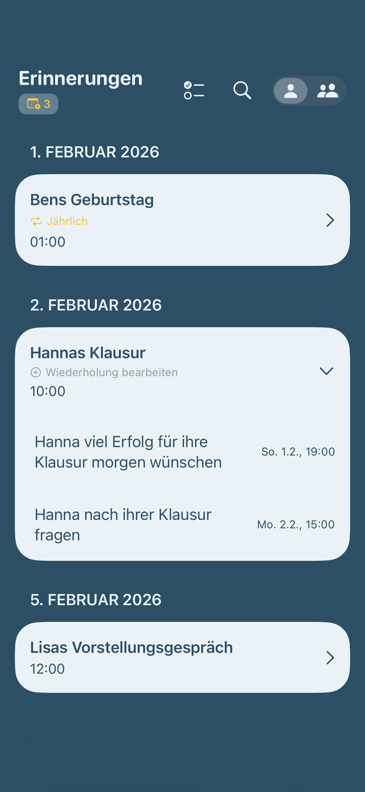 RMDme reminder creation interface